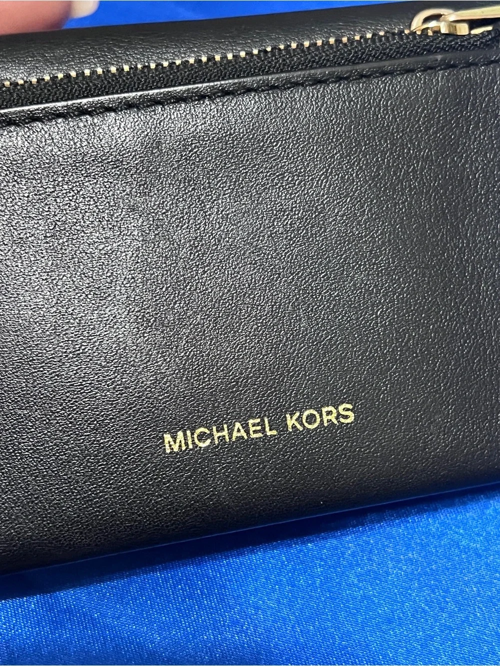 Michael Kors Black Leather Wallet with Gold Lock